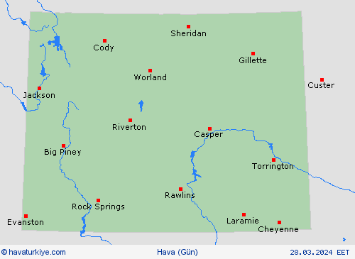 genel açıklama Wyoming Kuzey Amerika Tahmin Haritaları