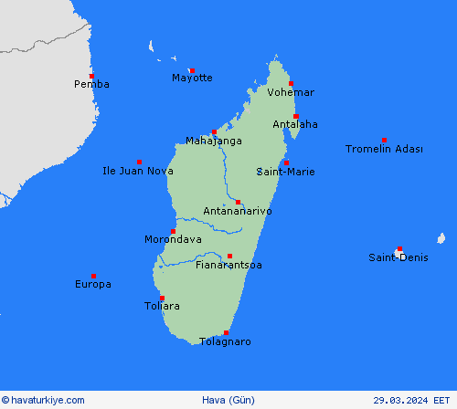 genel açıklama Madagaskar Afrika Tahmin Haritaları