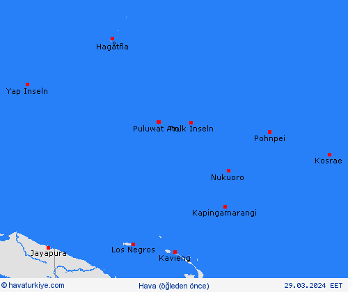 genel açıklama Mikronezya Okyanusya Tahmin Haritaları