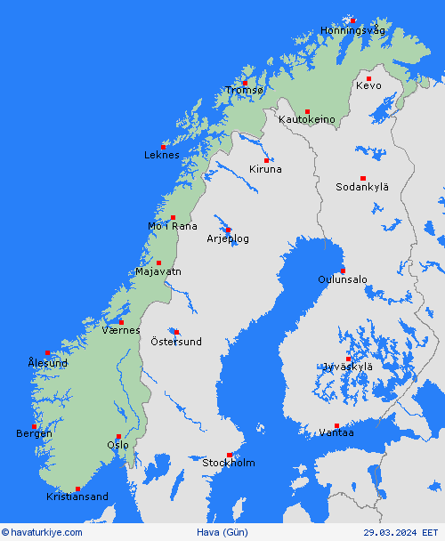 genel açıklama Norveç Avrupa Tahmin Haritaları