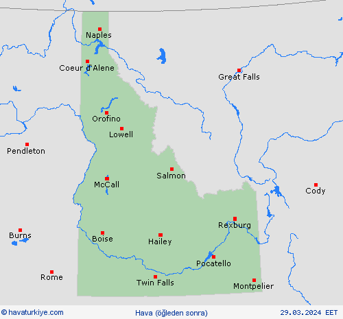 genel açıklama Idaho Kuzey Amerika Tahmin Haritaları