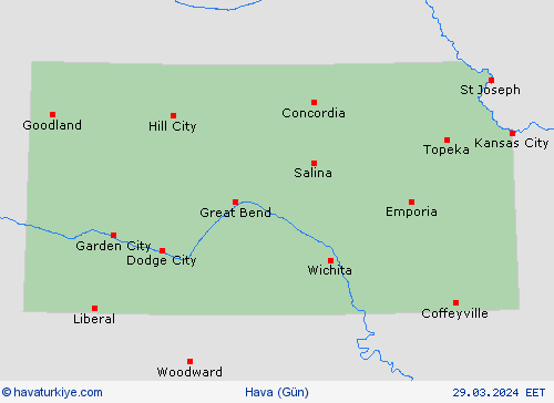 genel açıklama Kansas Kuzey Amerika Tahmin Haritaları