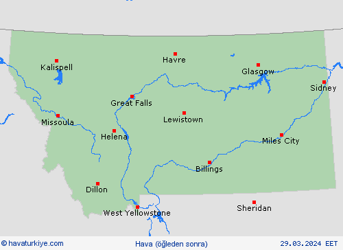 genel açıklama Montana Kuzey Amerika Tahmin Haritaları