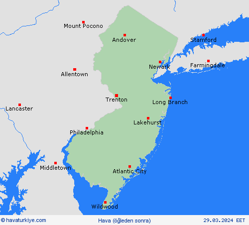 genel açıklama New Jersey Kuzey Amerika Tahmin Haritaları