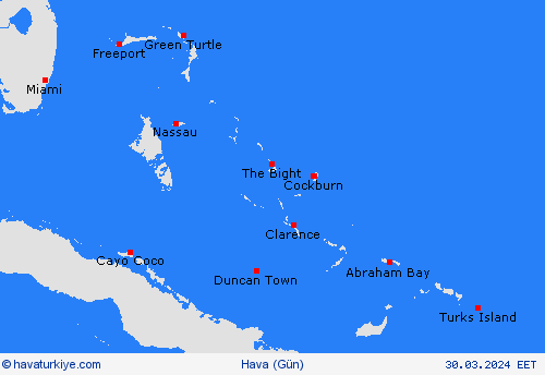 genel açıklama Bahamalar Orta Amerika Tahmin Haritaları