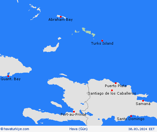 genel açıklama Turks ve Caicos Adaları Orta Amerika Tahmin Haritaları