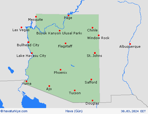 genel açıklama Arizona Kuzey Amerika Tahmin Haritaları