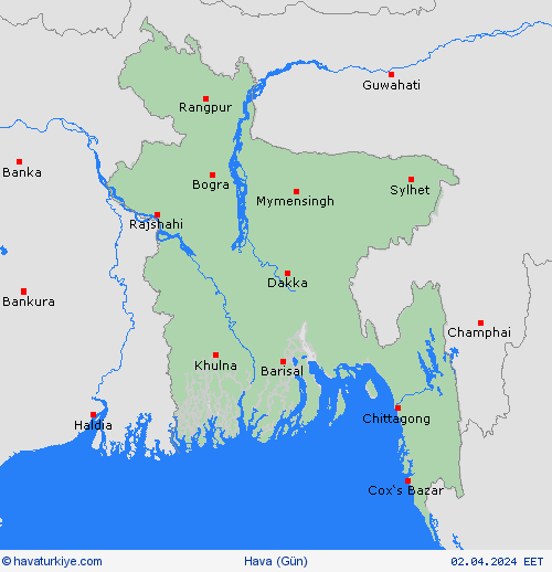 genel açıklama Bangladeş Asya Tahmin Haritaları