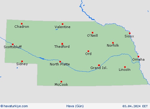 genel açıklama Nebraska Kuzey Amerika Tahmin Haritaları