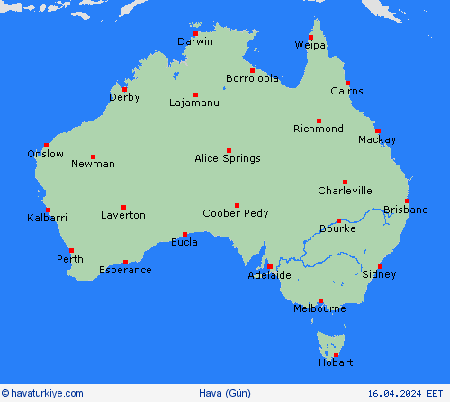 genel açıklama Avustralya Okyanusya Tahmin Haritaları