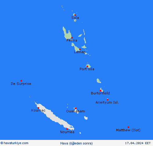 genel açıklama Vanuatu Okyanusya Tahmin Haritaları