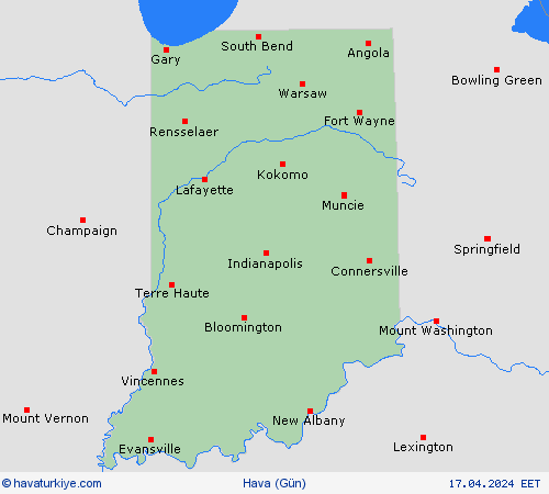 genel açıklama Indiana Kuzey Amerika Tahmin Haritaları
