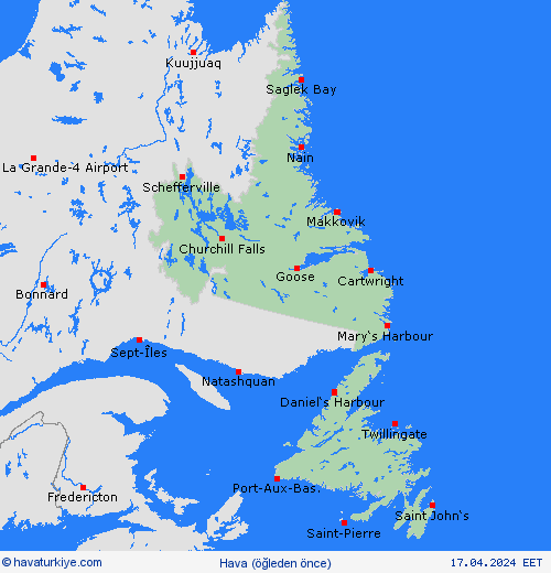 genel açıklama Newfoundland Kuzey Amerika Tahmin Haritaları