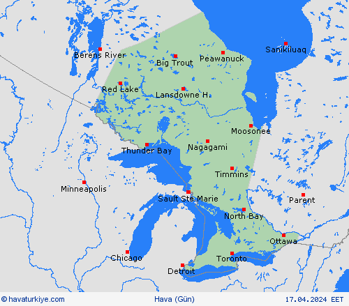 genel açıklama Ontario Kuzey Amerika Tahmin Haritaları