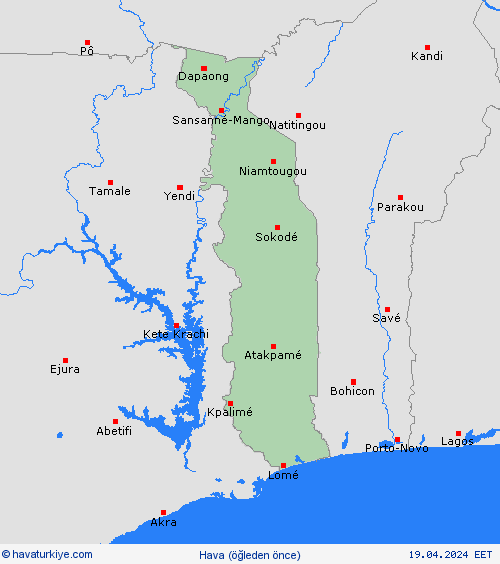 genel açıklama Togo Afrika Tahmin Haritaları