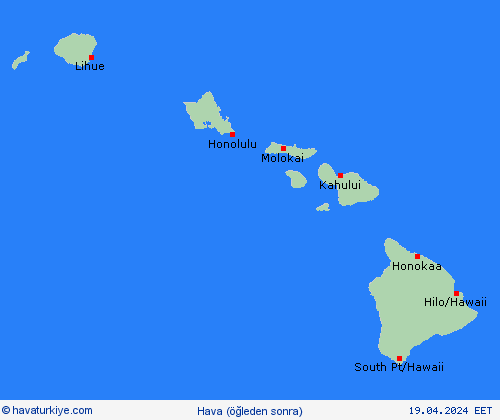 genel açıklama Hawaii Kuzey Amerika Tahmin Haritaları