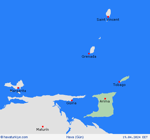 genel açıklama Trinidad ve Tobago Güney Amerika Tahmin Haritaları
