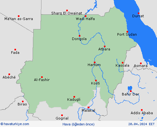 genel açıklama Sudan Afrika Tahmin Haritaları