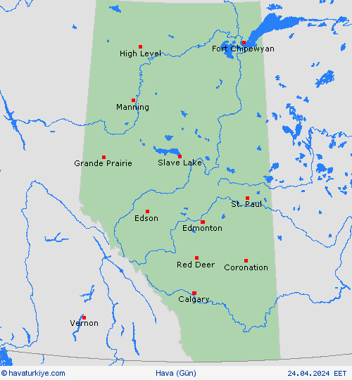 genel açıklama Alberta Kuzey Amerika Tahmin Haritaları