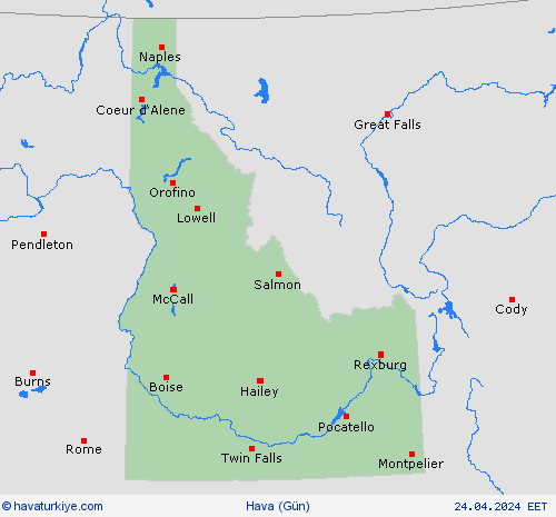 genel açıklama Idaho Kuzey Amerika Tahmin Haritaları
