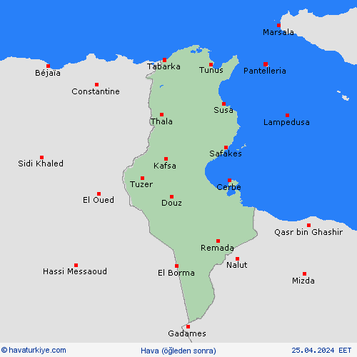 genel açıklama Tunus Afrika Tahmin Haritaları