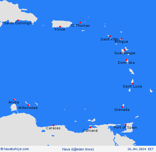genel açıklama Küçük Antiller Orta Amerika Tahmin Haritaları