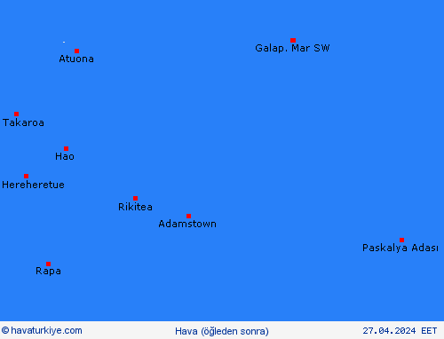 genel açıklama Pitcairn Adaları Okyanusya Tahmin Haritaları