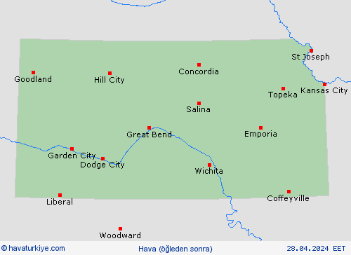 genel açıklama Kansas Kuzey Amerika Tahmin Haritaları