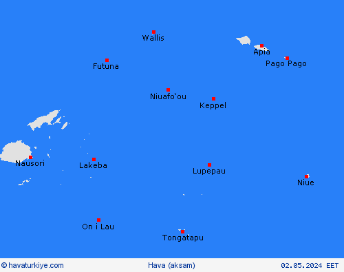 genel açıklama Amerikan Samoası Okyanusya Tahmin Haritaları