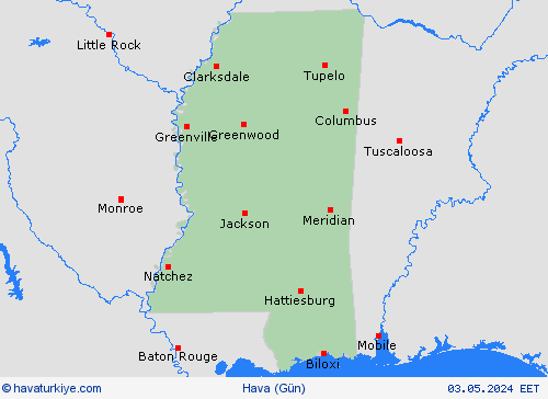genel açıklama Mississippi Kuzey Amerika Tahmin Haritaları