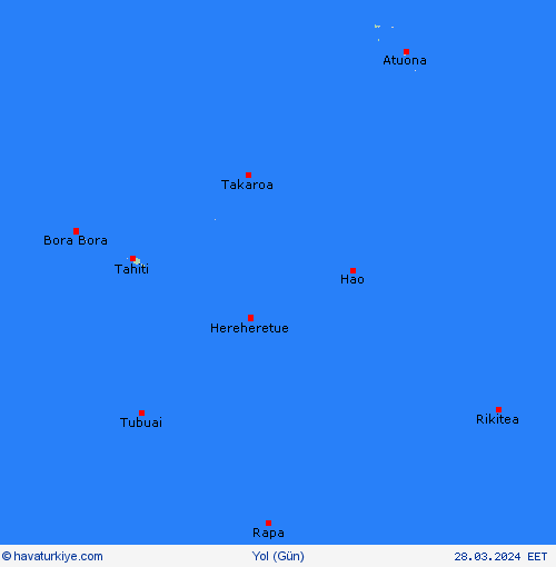 yol koşulları Fransız Polinezyası Okyanusya Tahmin Haritaları