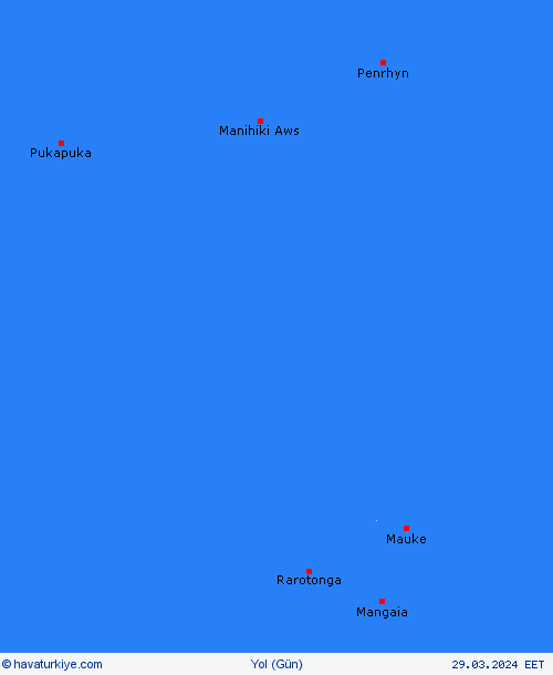 yol koşulları Cook Adaları Okyanusya Tahmin Haritaları