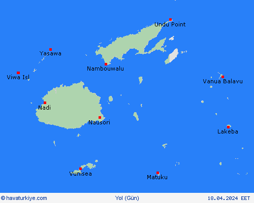 yol koşulları Fiji Okyanusya Tahmin Haritaları