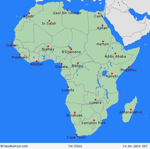 yol koşulları  Afrika Tahmin Haritaları