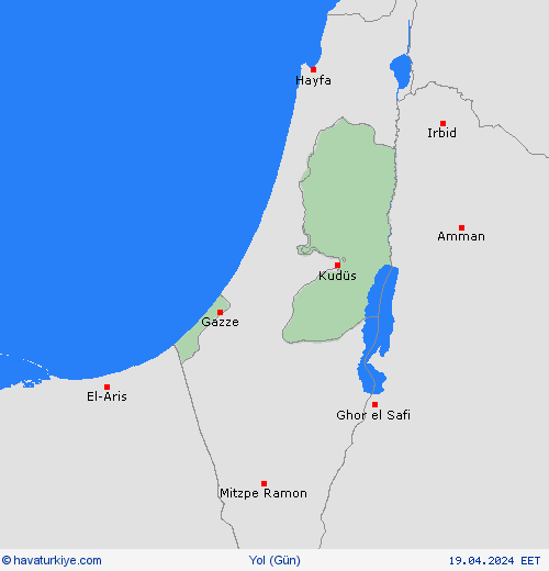 yol koşulları Palestinian territories Asya Tahmin Haritaları
