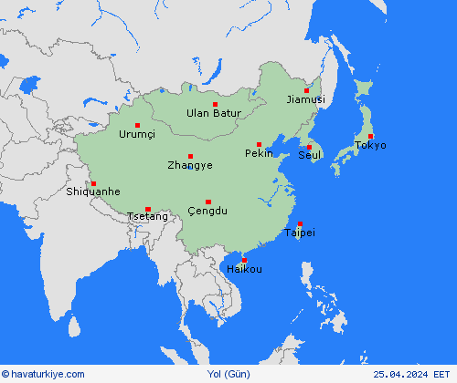 yol koşulları  Asya Tahmin Haritaları