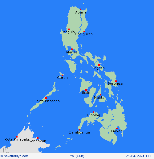 yol koşulları Filipinler Asya Tahmin Haritaları