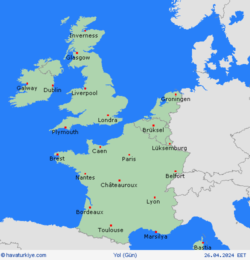 yol koşulları  Avrupa Tahmin Haritaları