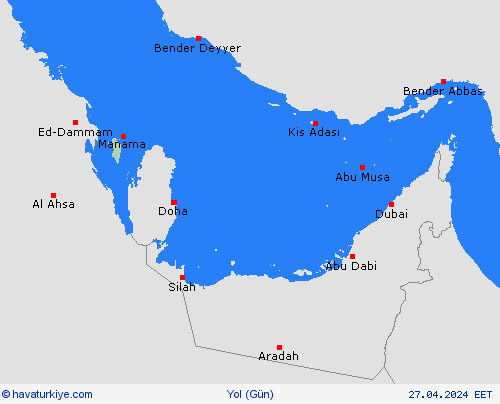 yol koşulları Bahreyn Asya Tahmin Haritaları