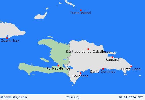 yol koşulları Haiti Orta Amerika Tahmin Haritaları