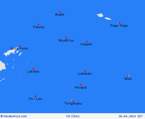 yol koşulları Tonga Okyanusya Tahmin Haritaları