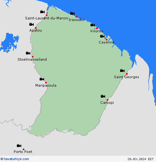 görüntü Fransız Guyanası Güney Amerika Tahmin Haritaları