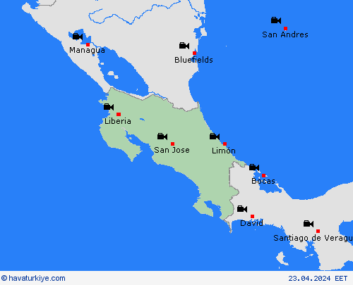 görüntü Kosta Rika Orta Amerika Tahmin Haritaları