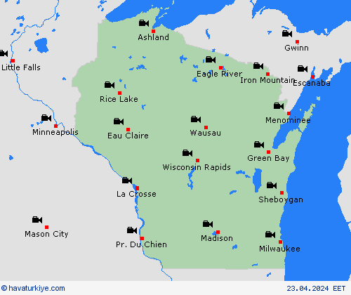 görüntü Wisconsin Kuzey Amerika Tahmin Haritaları