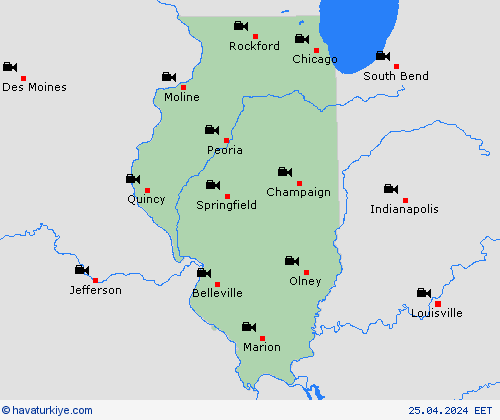görüntü Illinois Kuzey Amerika Tahmin Haritaları