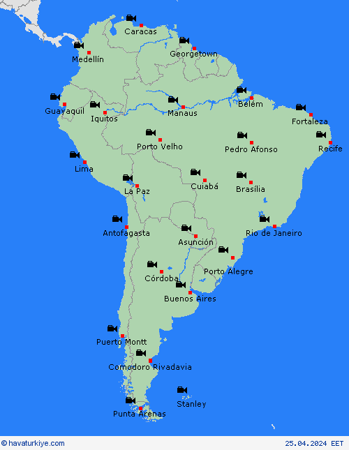 görüntü  Güney Amerika Tahmin Haritaları