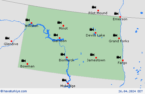 görüntü Kuzey Dakota Kuzey Amerika Tahmin Haritaları