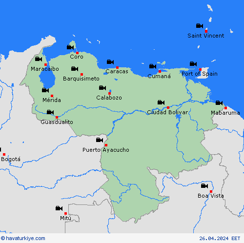 görüntü Venezuela Güney Amerika Tahmin Haritaları