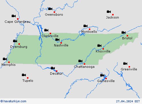 görüntü Tennessee Kuzey Amerika Tahmin Haritaları