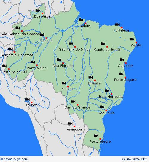 görüntü Brezilya Güney Amerika Tahmin Haritaları